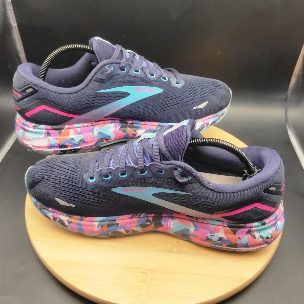 Brooks Ghost 15 Women Running Shoes Navy Pink Teal 1203801D434 Size 11.5 Wide D - Picture 5 of 11